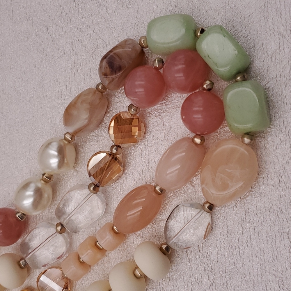 LOFT Double Strand Pastel Mixed Media Beads Necklace - Picture 7 of 7